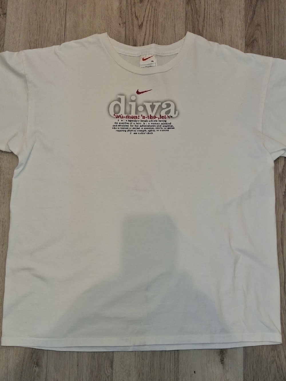 ​Rare Vintage Red Tag 90s Nike Just Do It Diva Graphic Tee White Deadstock